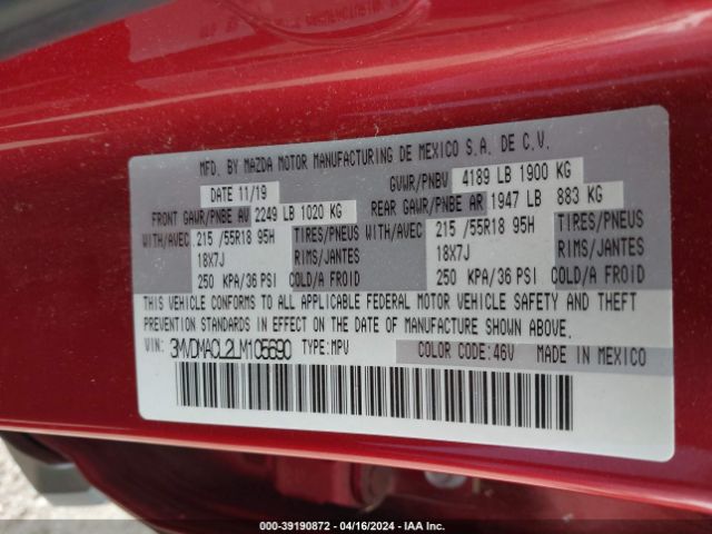 3MVDMACL2LM105690 Mazda Cx-30 Select Package