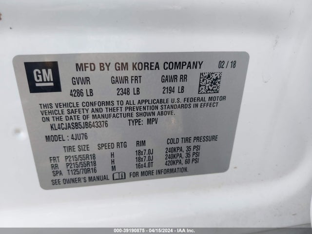 Buick Encore Preferred 2018 KL4CJASB5JB643376 Image 9