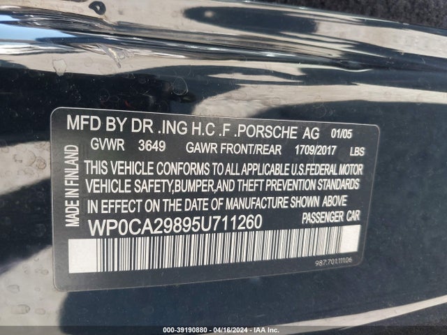 2005 PORSCHE BOXSTER WP0CA29895U711260 Photo 8