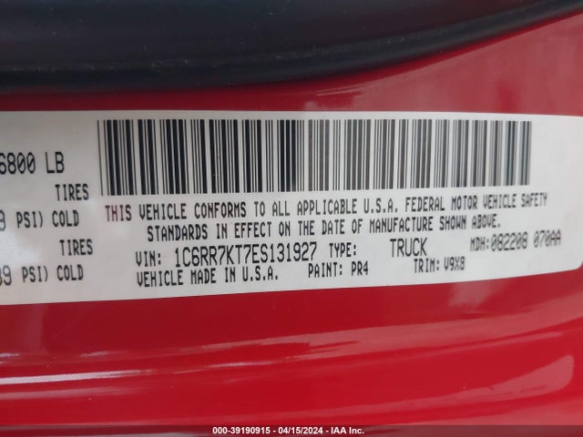 RAM 1500 Express 2014 1C6RR7KT7ES131927 Image 9