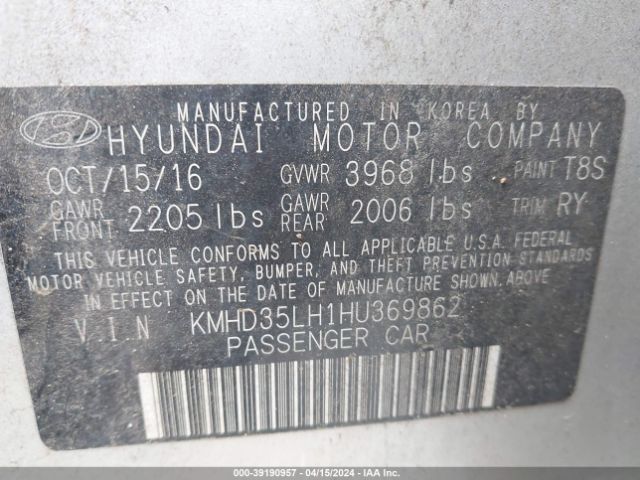 KMHD35LH1HU369862 Hyundai ELANTRA GT