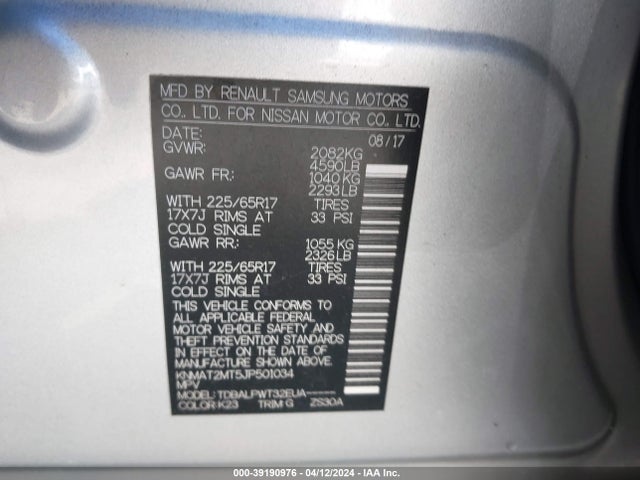 Nissan ROGUE S 2018 KNMAT2MT5JP501034 Image 9