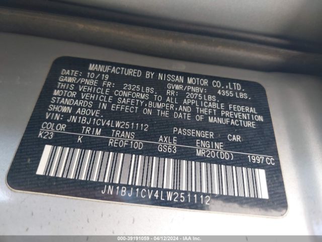 JN1BJ1CV4LW251112 Nissan Rogue Sport Sv Fwd Xtronic Cvt
