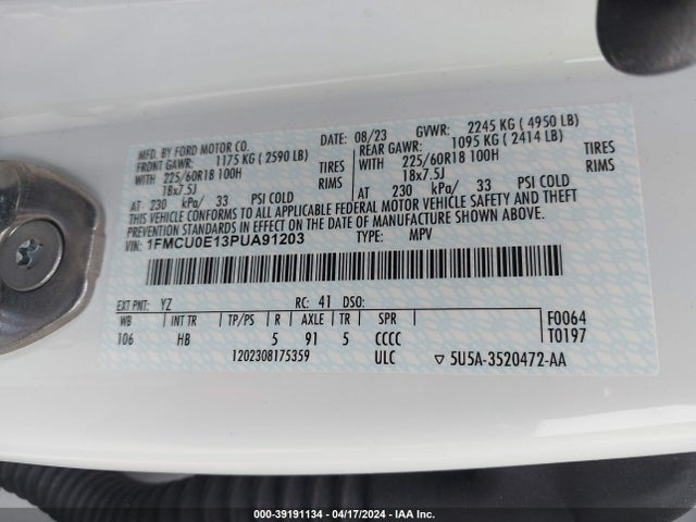 Ford Escape Phev 2023 1FMCU0E13PUA91203 Image 9