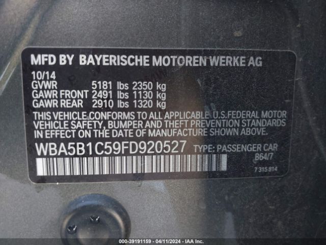 WBA5B1C59FD920527 BMW 535i