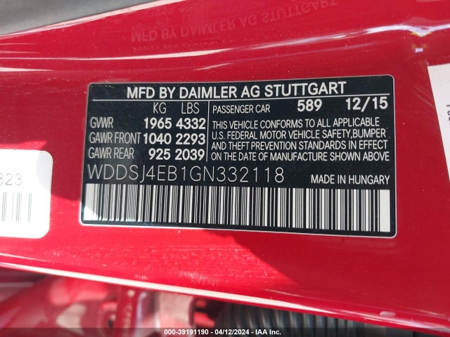Mercedes-Benz CLA 250 2016 WDDSJ4EB1GN332118 Image 9