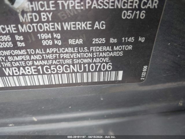 WBA8E1G59GNU10706 BMW 320i