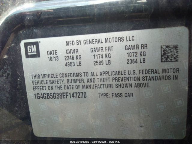 1G4GB5G38EF147270 Buick Lacrosse Leather Group