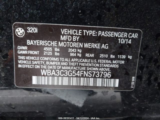 WBA3C3G54FNS73796 BMW 320i Xdrive