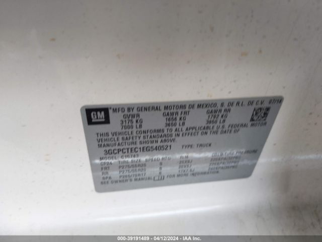 3GCPCTEC1EG540521 Chevrolet Silverado 1500 High Country