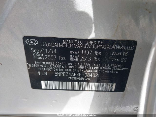 5NPE34AF4FH084021 Hyundai Sonata Limited