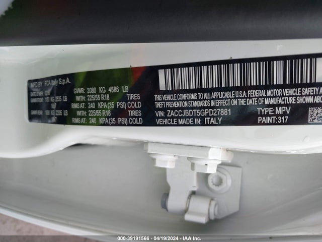 Jeep Renegade Limited 2016 ZACCJBDT5GPD27881 Image 9