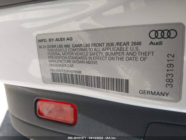 WAUFACF52RA016586 Audi A5 Sportback Premium Plus 45 Tfsi Quattro S Tronic