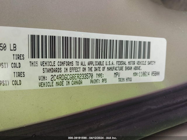 Dodge Grand Caravan Sxt 2014 2C4RDGCG6ER233570 Image 9