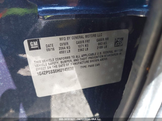 1G4ZP5SS6HU145638 Buick Lacrosse Essence