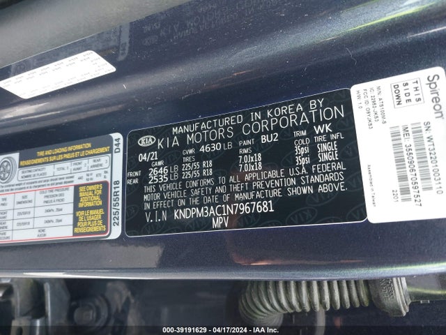 KIA Sportage Lx 2022 KNDPM3AC1N7967681 Image 9