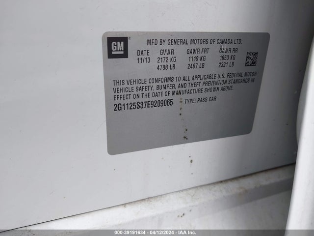 Chevrolet Impala 2lt 2014 2G1125S37E9209065 Image 9