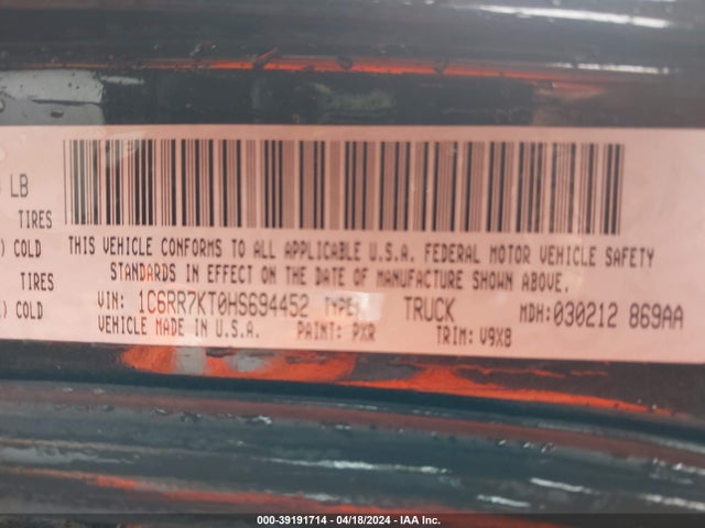 RAM 1500 Express  4x4 5'7 Box 2017 1C6RR7KT0HS694452 Image 9