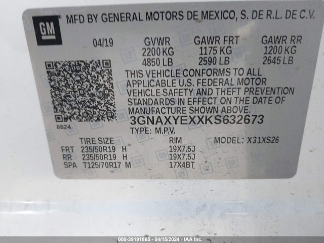 Chevrolet Equinox Premier 2019 3GNAXYEXXKS632673 Image 9