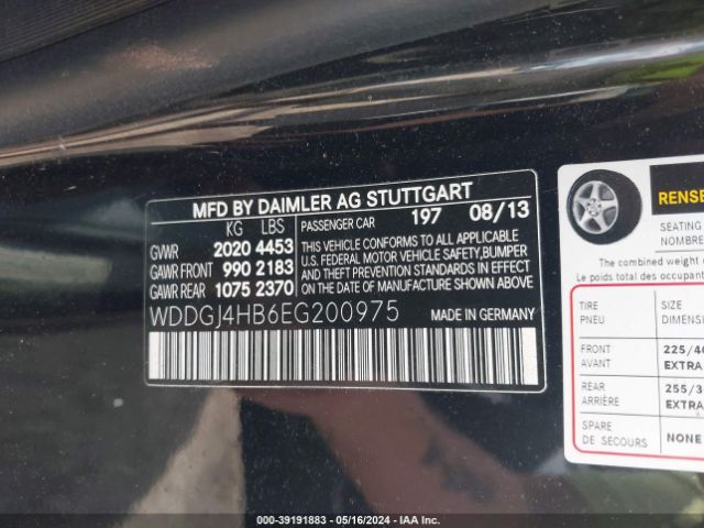 WDDGJ4HB6EG200975 Mercedes-Benz C 250