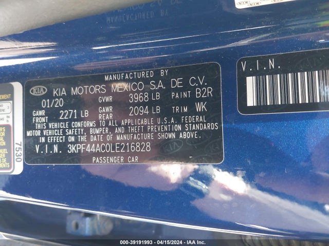 KIA FORTE GT 2020 3KPF44AC0LE216828 Image 9
