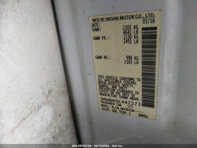 Nissan Maxima 3.5 Sv 2016 1N4AA6AP2GC447573 Image 9