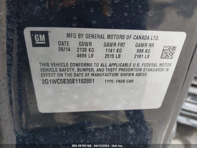 Chevrolet Impala Limited Ltz 2014 2G1WC5E35E1182851 Image 9