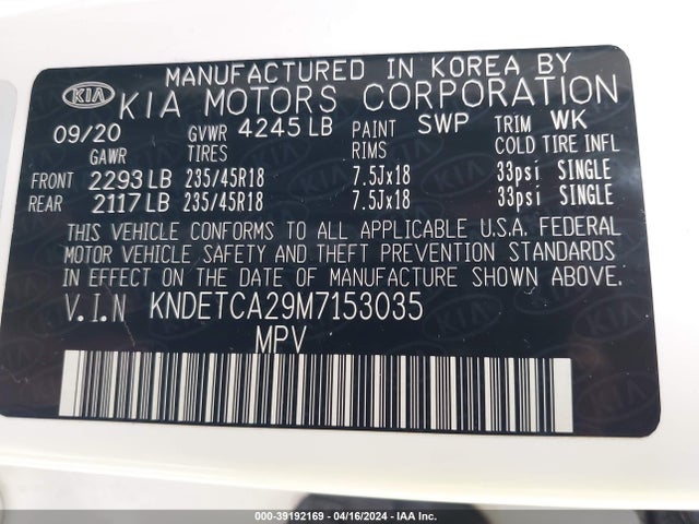 KIA Seltos Sx Turbo 2021 KNDETCA29M7153035 Image 9