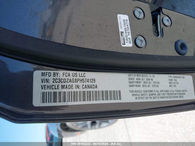 Dodge Challenger Sxt 2023 2C3CDZAG8PH574129 Image 9