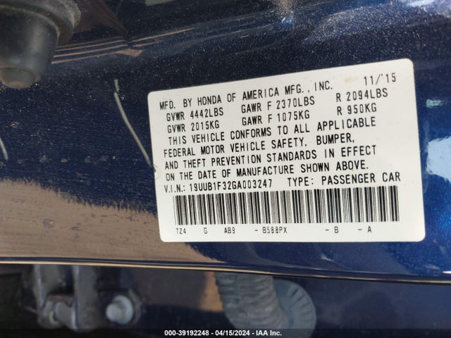 19UUB1F32GA003247 Acura TLX