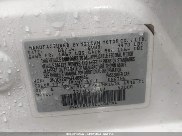 Nissan Versa Note S (sr) 2014 3N1CE2CP5EL408946 Image 9