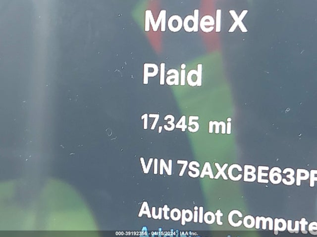 7SAXCBE63PF404410 Tesla Model X Plaid Tri Motor All-wheel Drive