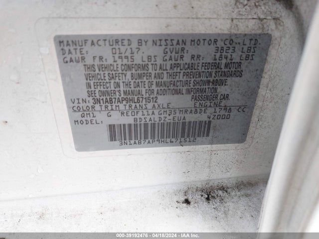 Nissan SENTRA SV 2017 3N1AB7AP9HL671512 Image 9