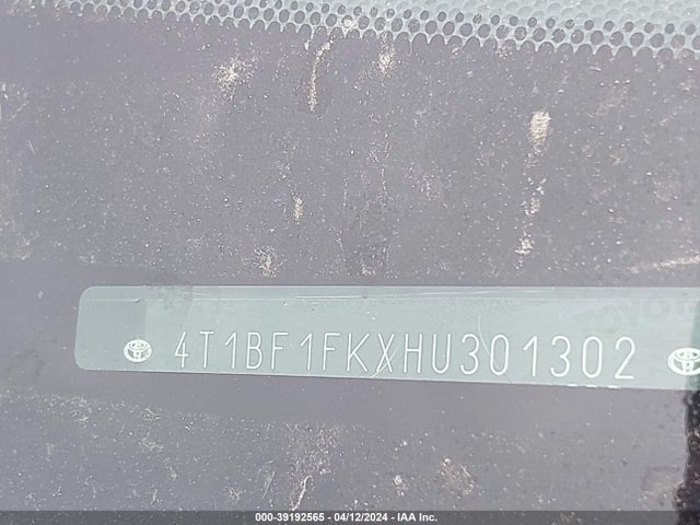 Toyota CAMRY SE 2017 4T1BF1FKXHU301302 Image 9
