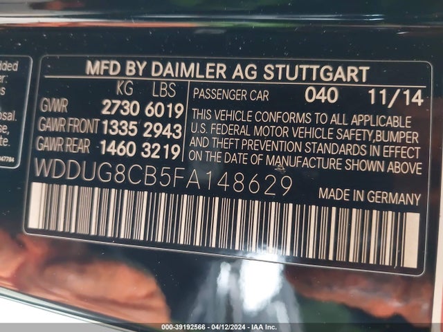 Mercedes-Benz S 550 2015 WDDUG8CB5FA148629 Image 9