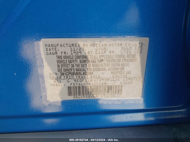 Nissan Kicks S Xtronic Cvt 2024 3N1CP5BV6RL493104 Image 9