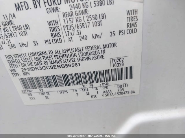 Ford EDGE SE 2014 2FMDK3GC8EBB56561 Image 9