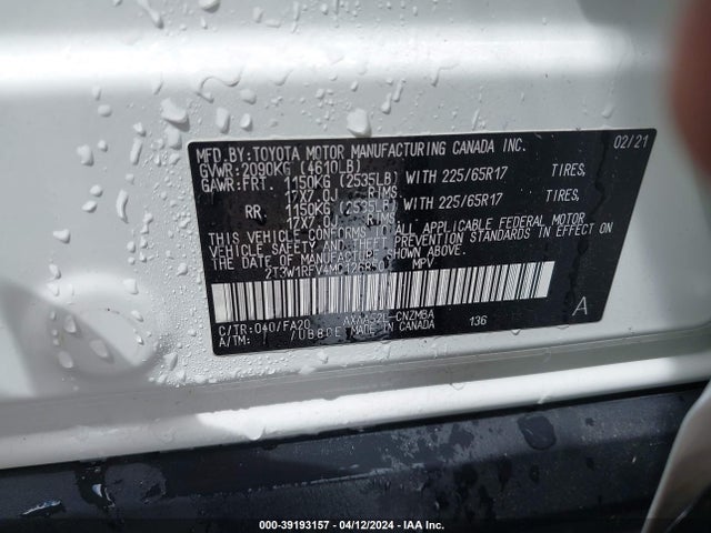 Toyota Rav4 Xle 2021 2T3W1RFV4MC126850 Image 9