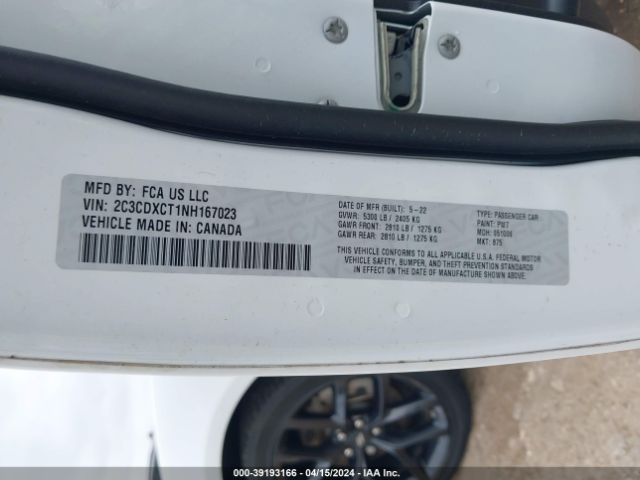 2C3CDXCT1NH167023 Dodge CHARGER R/T