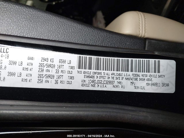 Dodge Durango Gt Awd 2018 1C4RDJDG2JC329937 Image 17