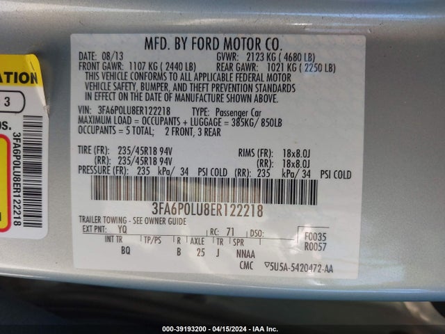 Ford Fusion Hybrid Se 2014 3FA6P0LU8ER122218 Image 9
