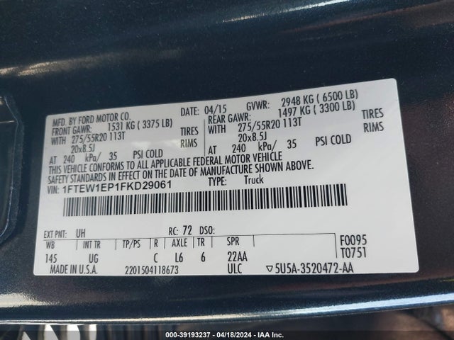 Ford F-150 Xlt 2015 1FTEW1EP1FKD29061 Image 9