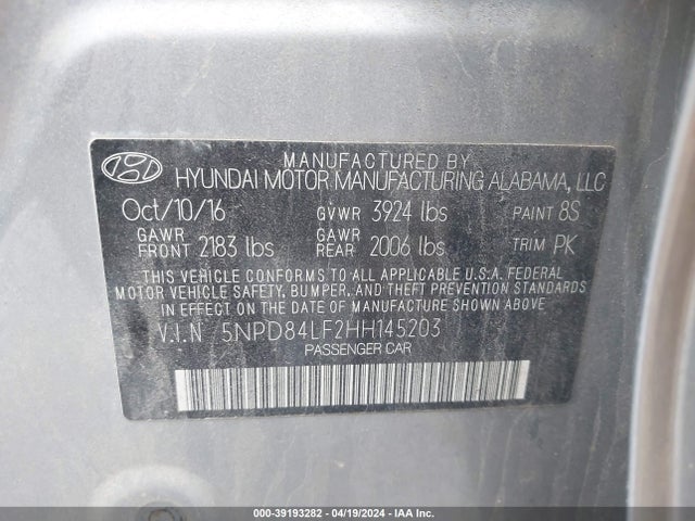 Hyundai ELANTRA SE 2017 5NPD84LF2HH145203 Image 9
