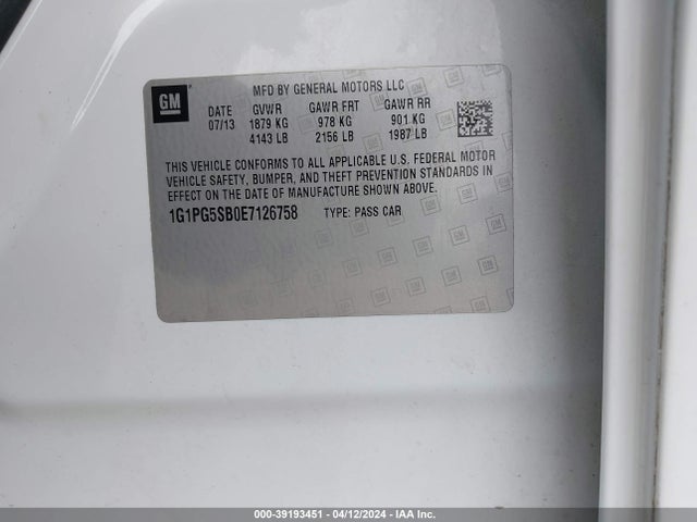 Chevrolet CRUZE LTZ 2014 1G1PG5SB0E7126758 Image 9