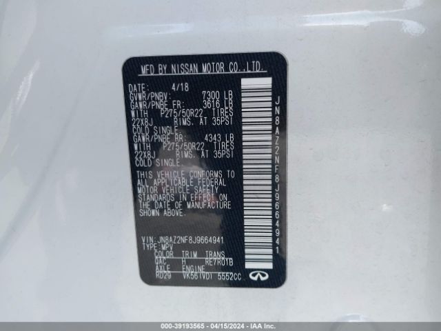 JN8AZ2NF8J9664941 Infiniti QX80
