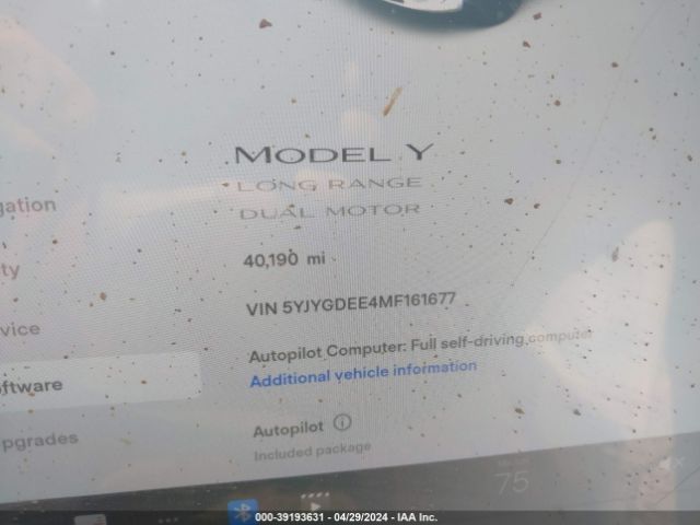 5YJYGDEE4MF161677 Tesla Model Y Long Range Dual Motor All-wheel Drive