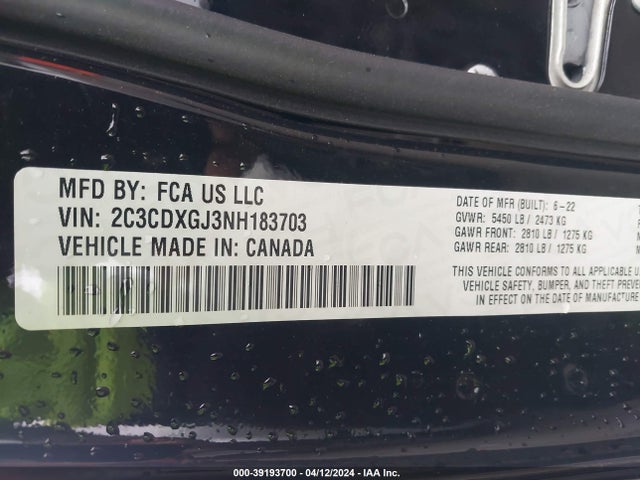 Dodge Charger Scat Pack 2022 2C3CDXGJ3NH183703 Image 9