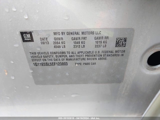 Chevrolet MALIBU 2LT 2014 1G11E5SL5EF123803 Image 9