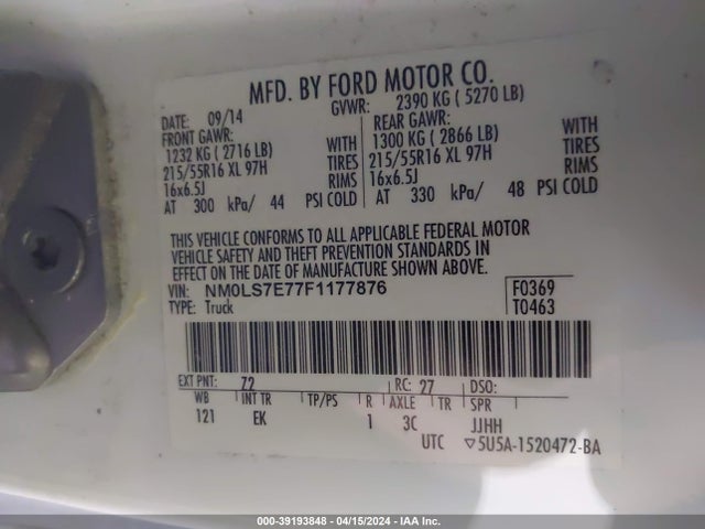 Ford Transit Connect Xl 2015 NM0LS7E77F1177876 Image 9