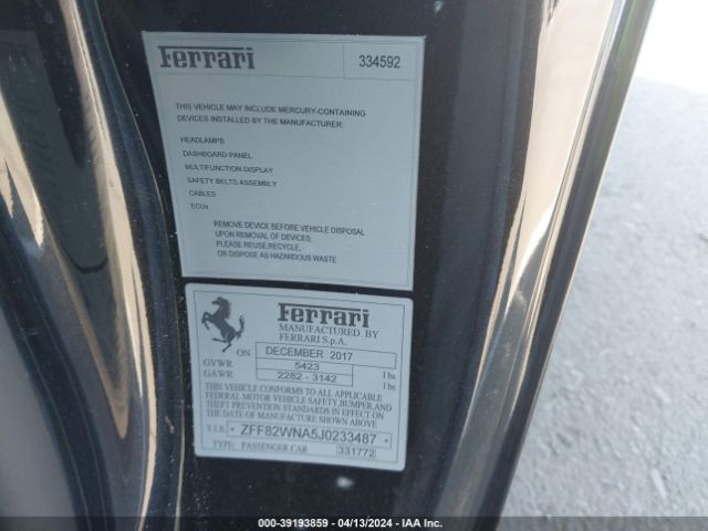 2018 FERRARI GTC4LUSSO ZFF82WNA5J0233487 Photo 8